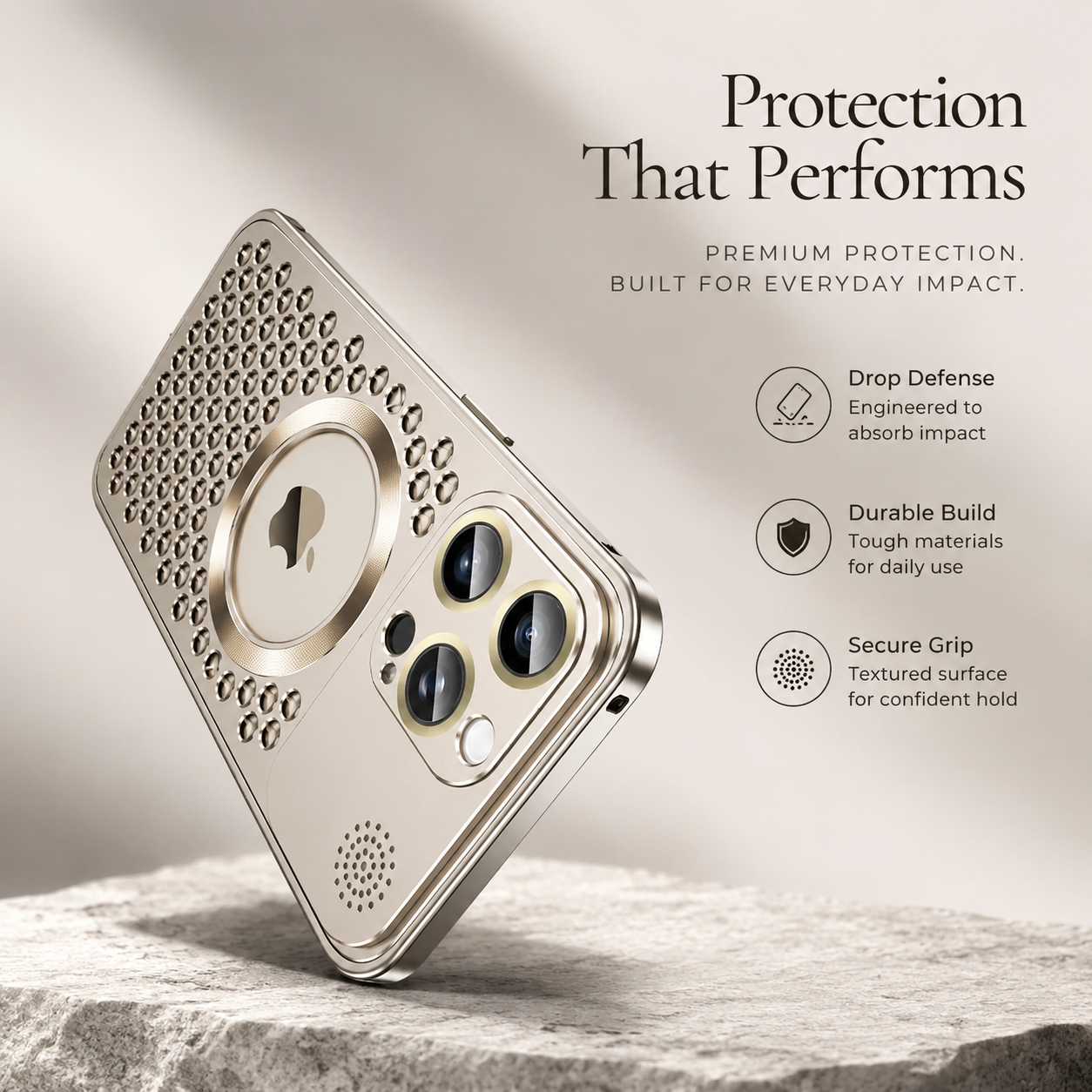 Premium iPhone Case MagSafe Compatible Aluminum Cover Heat Dissipation Design Shockproof Anti Scratch Slim Durable Protective Case Non Slip Grip Lightweight