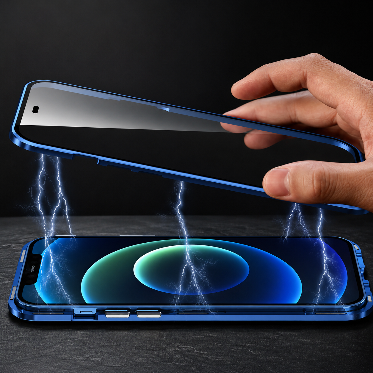 Premium iPhone Case MagSafe Compatible Aluminum Frame Tempered Glass Protective Cover 360 Full Body Shockproof Transparent Design Camera Lens Protection