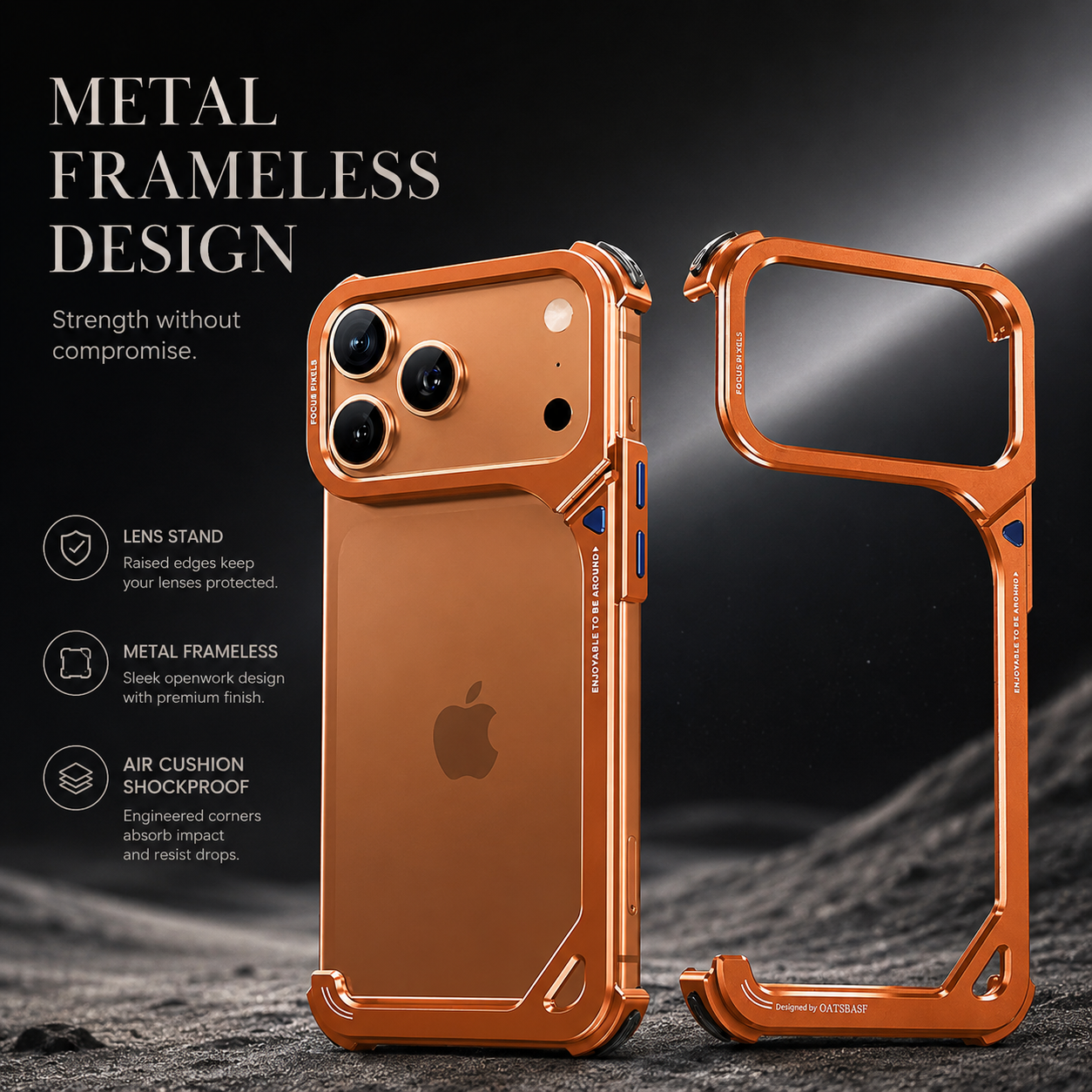 Premium iPhone Case MagSafe Compatible Aluminum Frame with Camera Lens Protection, Slim Drop Protection, Secure Grip, Lightweight Design and Shockproof Build