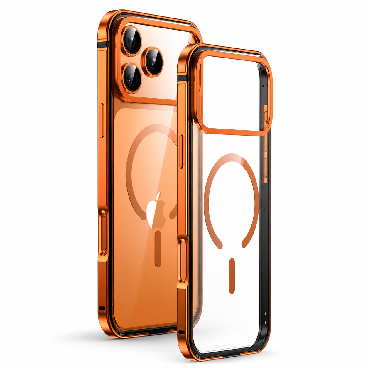 Premium iPhone Case MagSafe Compatible Aluminum Frame with HD Acrylic Back, Camera Lens Protection, Secure Grip, Shockproof Build and Scratch Resistant Design