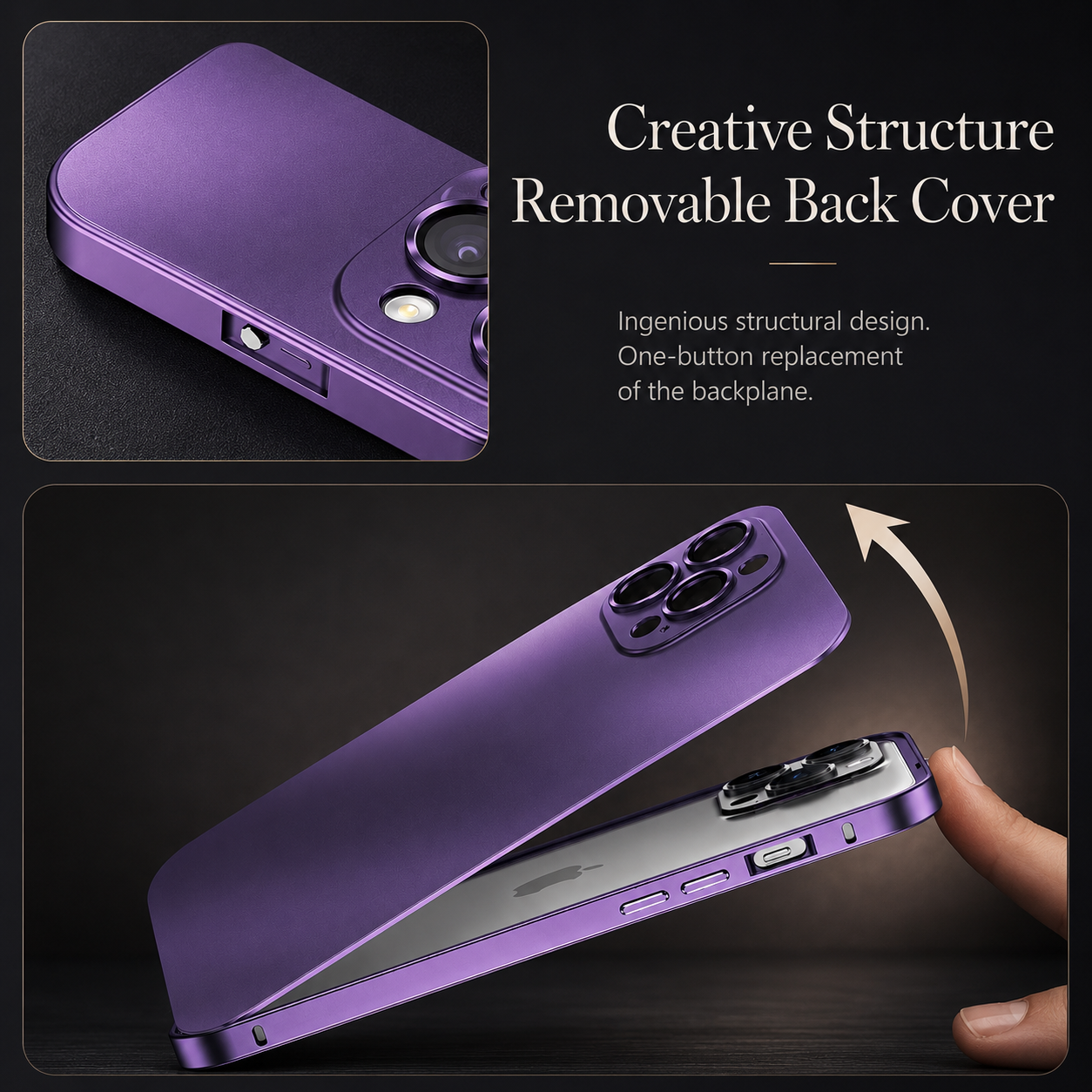 Premium iPhone Case MagSafe Compatible Aluminum Metal Frame Protective Cover Camera Lens Protection Shockproof Slim Lightweight PC Back Design