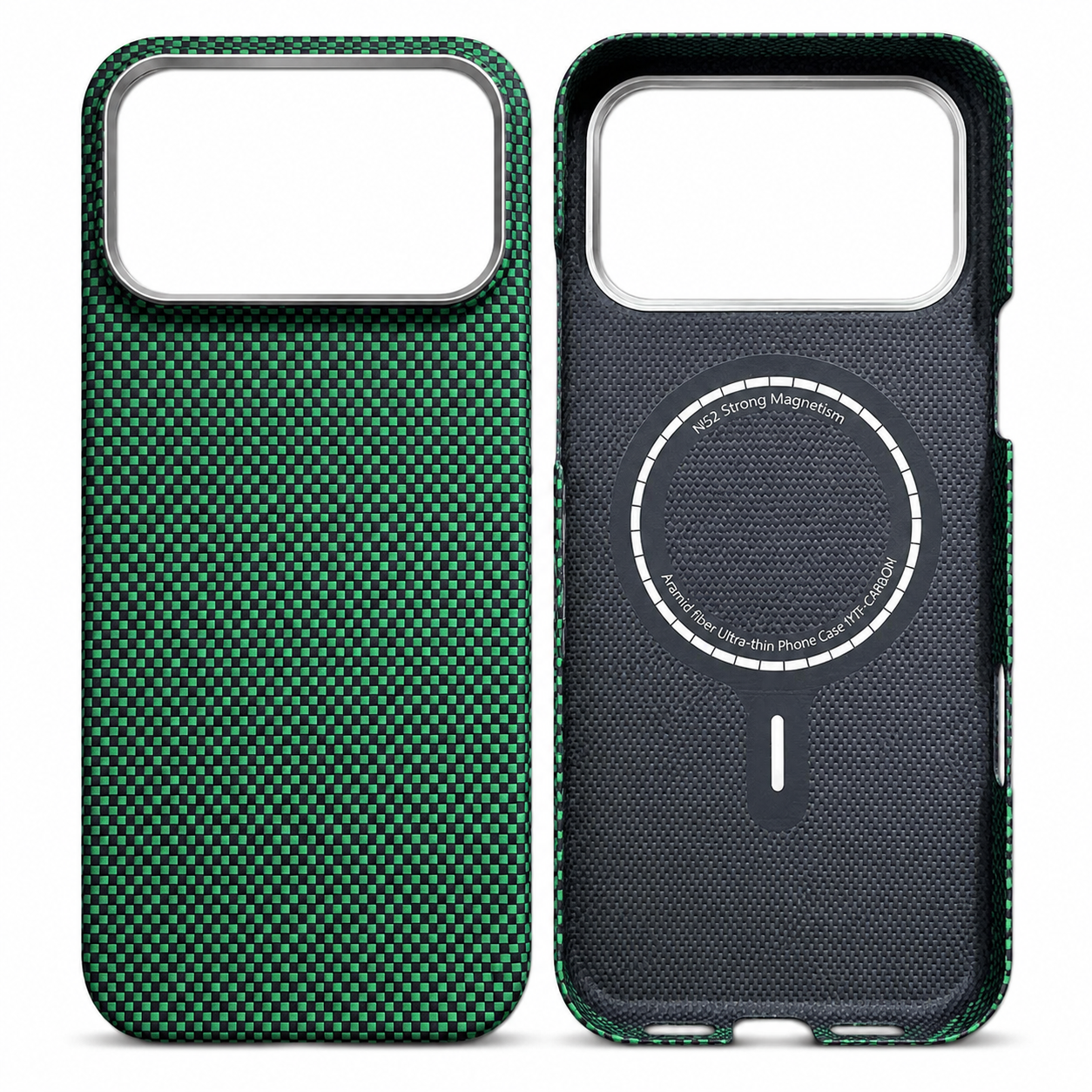 Premium iPhone Case MagSafe Compatible Aramid Carbon Fiber Cover Alloy Camera Protection Shockproof Anti Scratch Non Slip Grip Slim Durable Design