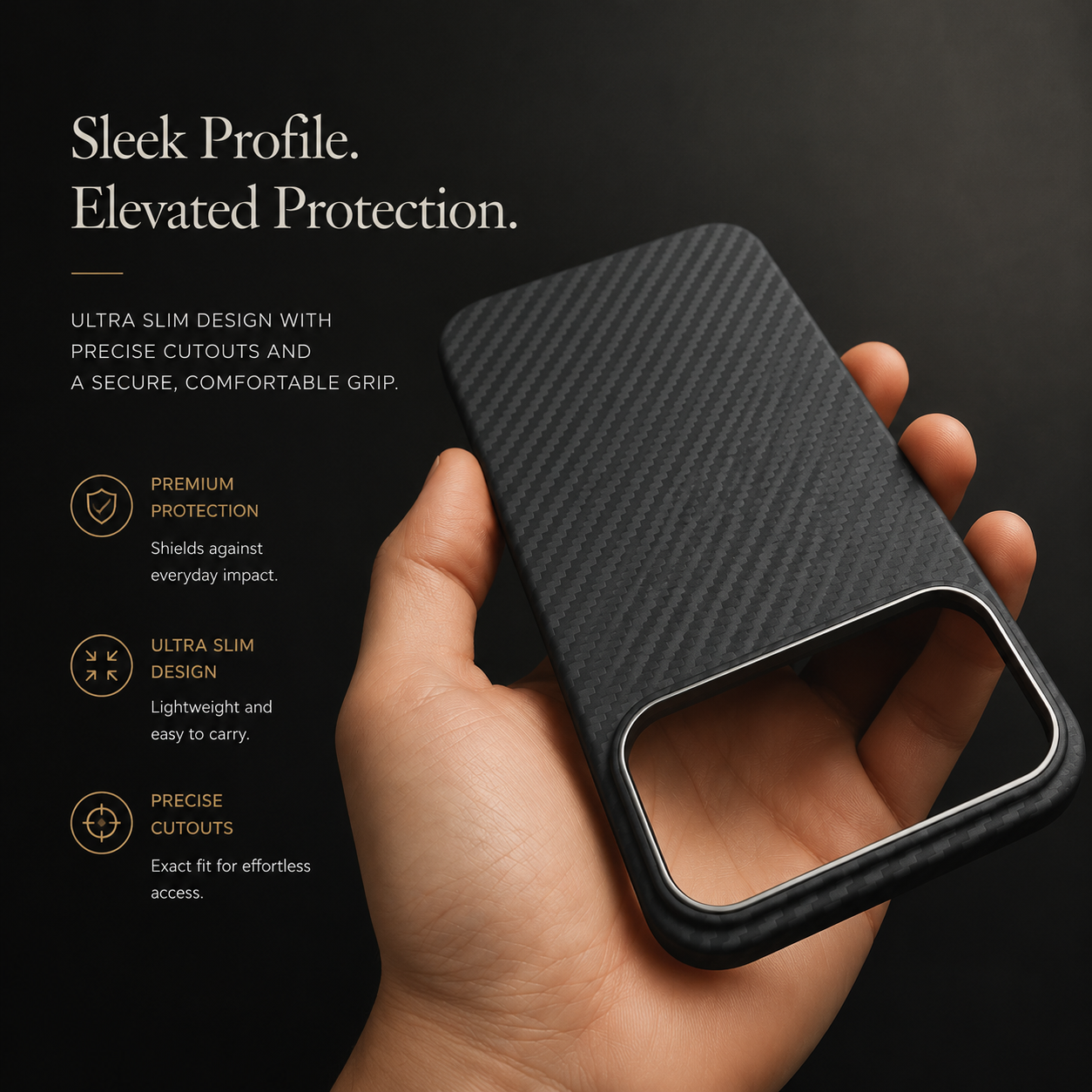 Premium iPhone Case MagSafe Compatible Aramid Carbon Fiber Cover Alloy Camera Protection Shockproof Anti Scratch Non Slip Grip Slim Durable Design