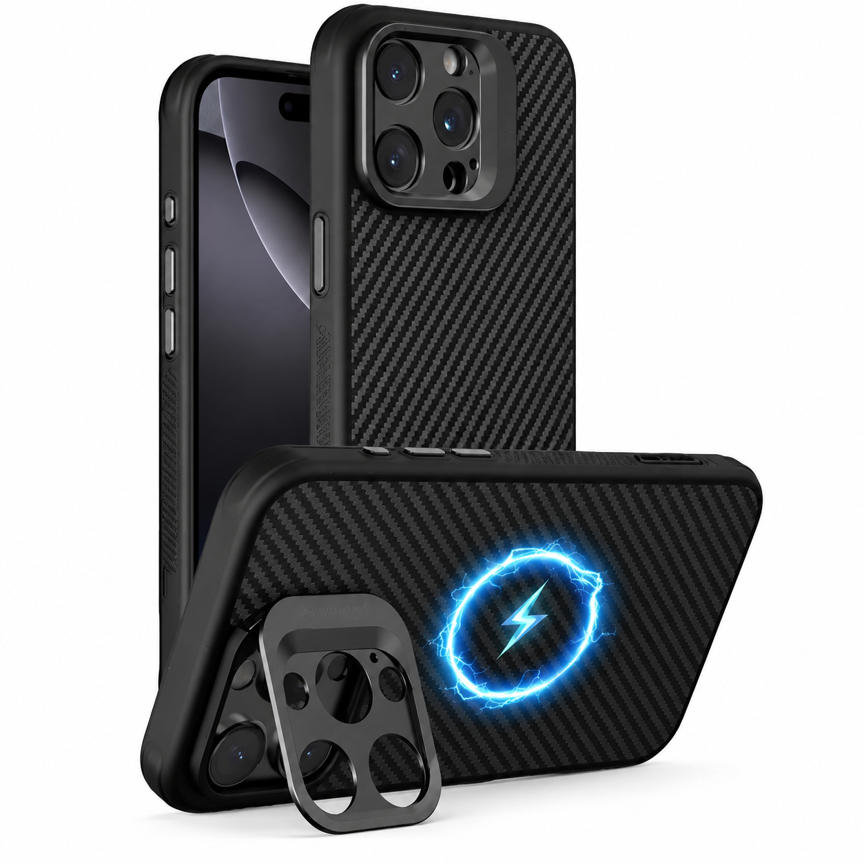 Premium iPhone Case MagSafe Compatible Aramid Fiber Cover Camera Lens Protection Metal Frame Holder Shockproof Full Coverage Anti Fingerprint Design