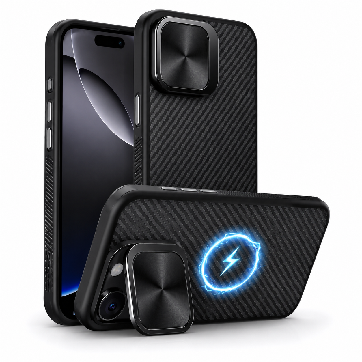 Premium iPhone Case MagSafe Compatible Aramid Fiber Cover Camera Lens Protection Metal Frame Holder Shockproof Full Coverage Anti Fingerprint Design