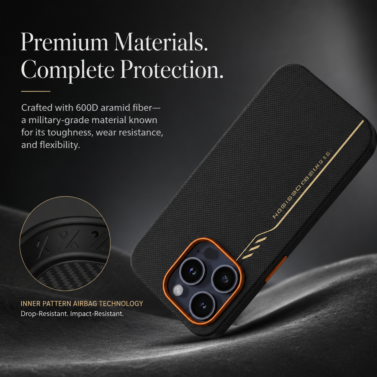 Premium iPhone Case MagSafe Compatible Aramid Fiber Cover Camera Lens Protection Shockproof Anti Fingerprint Anti Scratch Magnetic Half Wrapped Slim Design