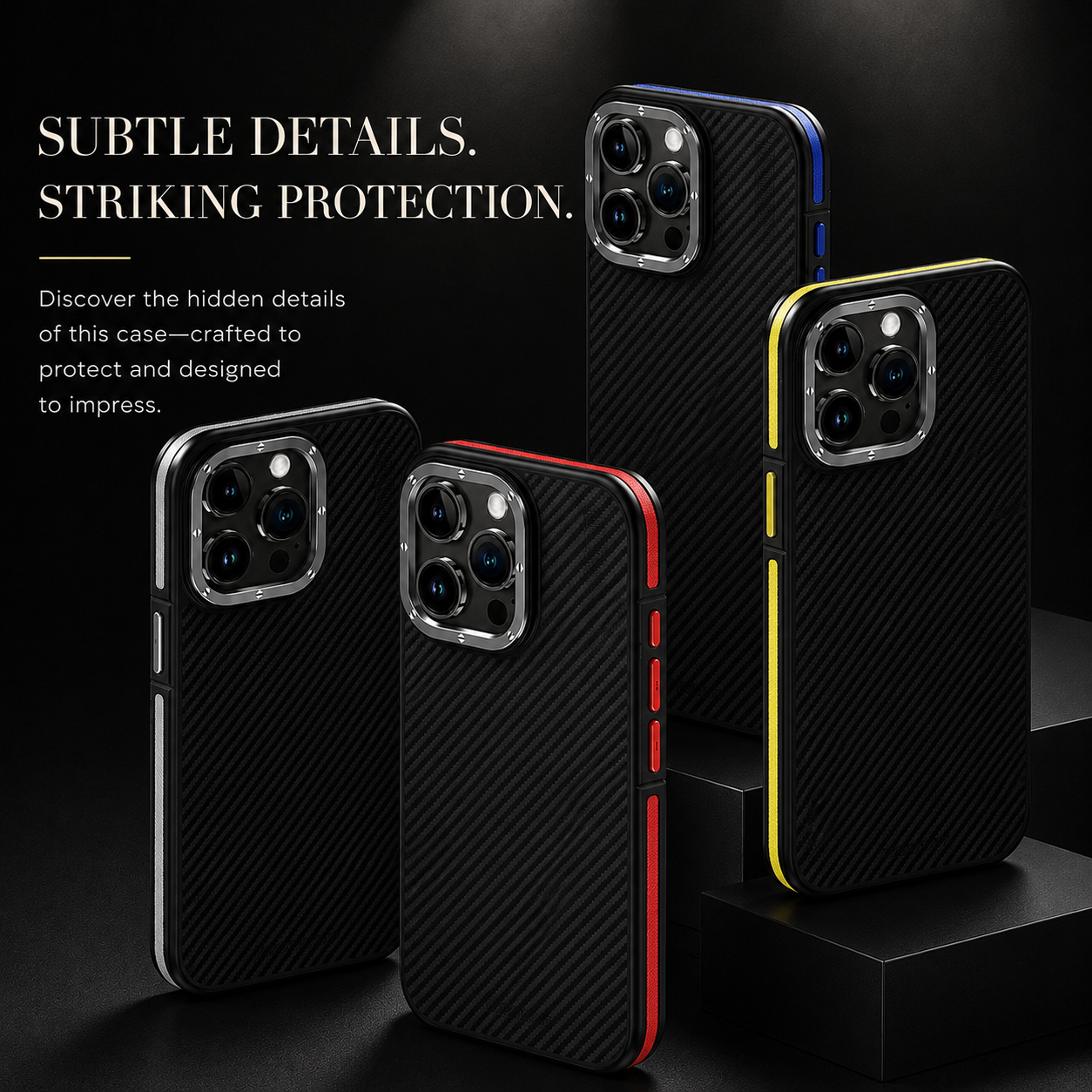 Premium iPhone Case MagSafe Compatible Aramid Fiber Cover Shockproof Anti Fingerprint Scratch Resistant Non Slip Grip Ultra Slim Lightweight Design