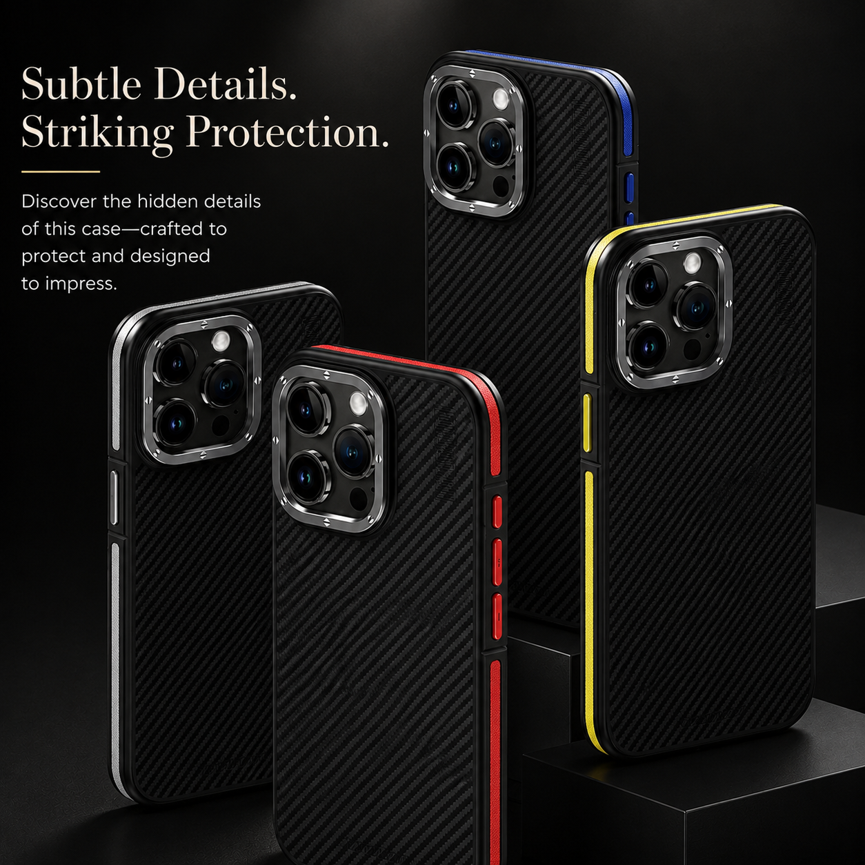 Premium iPhone Case MagSafe Compatible Aramid Fiber Cover Shockproof Heavy Duty Protection Anti Fingerprint Non Slip Grip Slim Lightweight Design