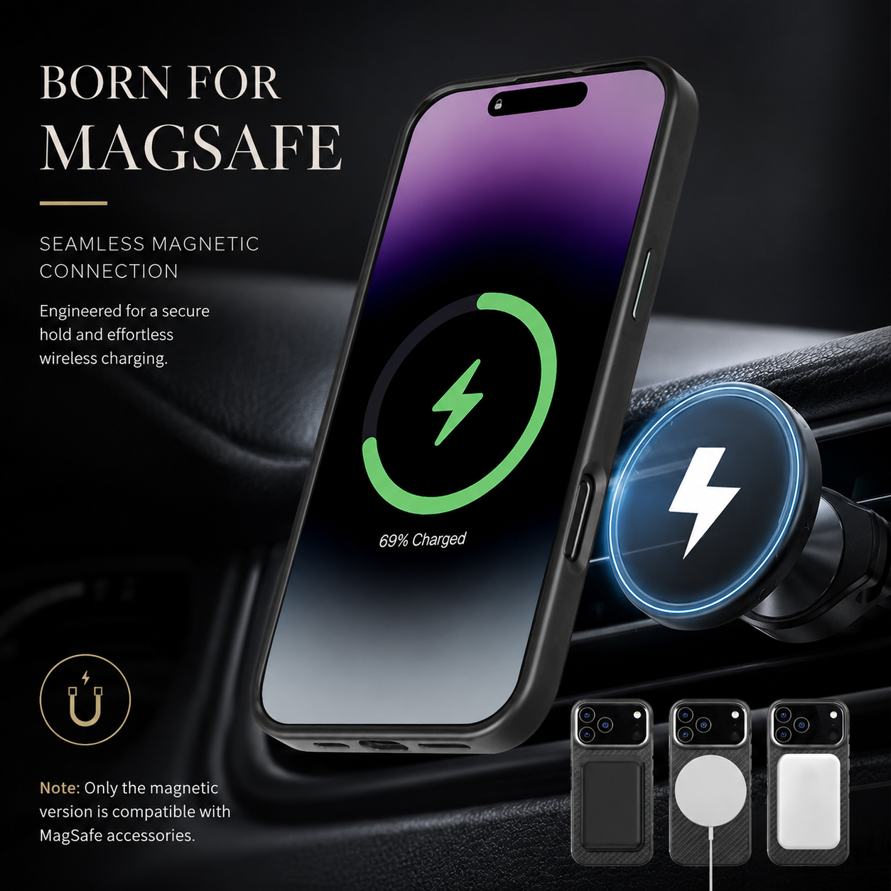 Premium iPhone Case MagSafe Compatible Aramid Fiber Cover with Full Coverage Protection, Lightweight Design, Secure Grip, Camera Lens Protection and Durable