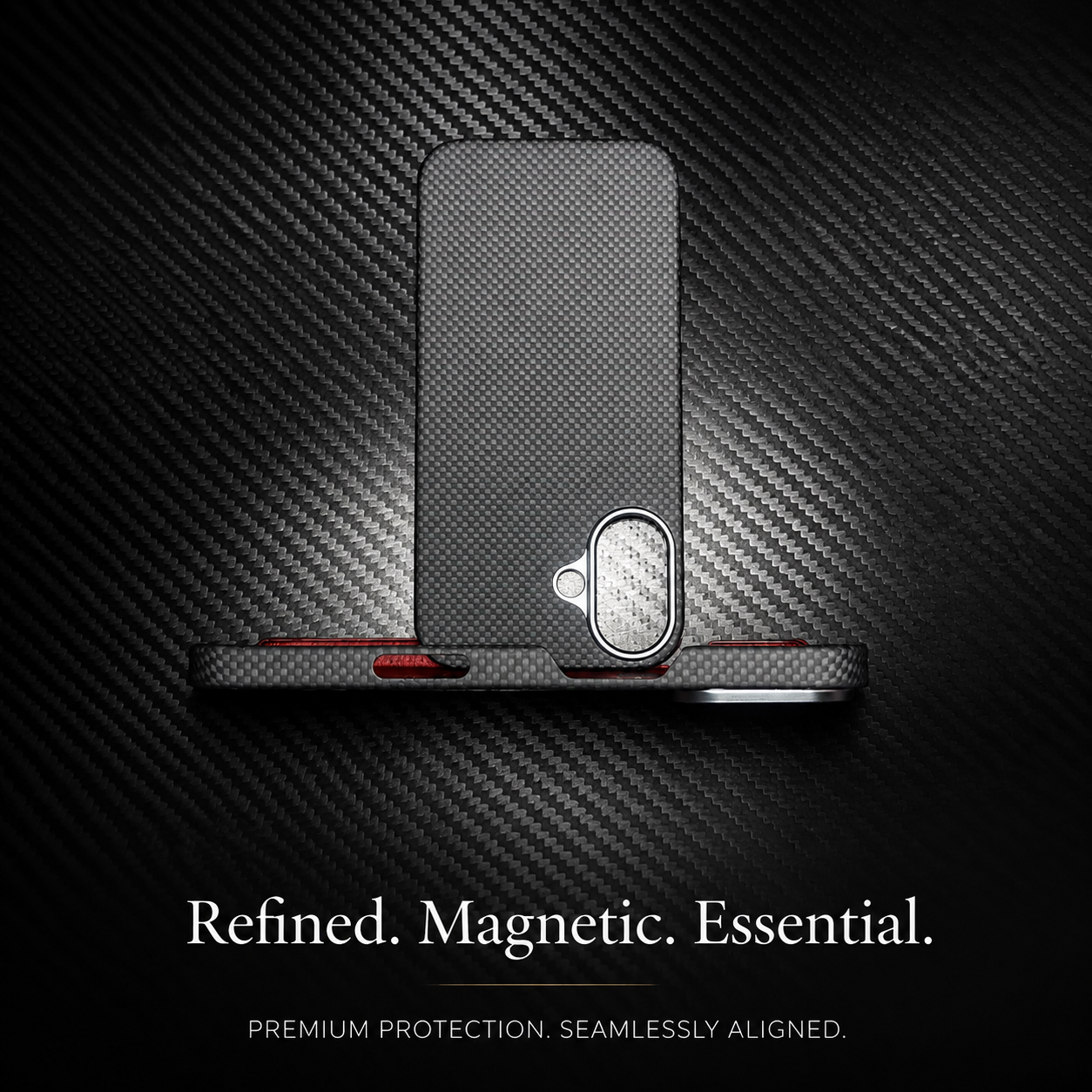 Premium iPhone Case MagSafe Compatible Aramid Fiber Magnetic Cover Carbon Texture Ultra Lightweight Shockproof Anti Scratch Half Wrapped Design
