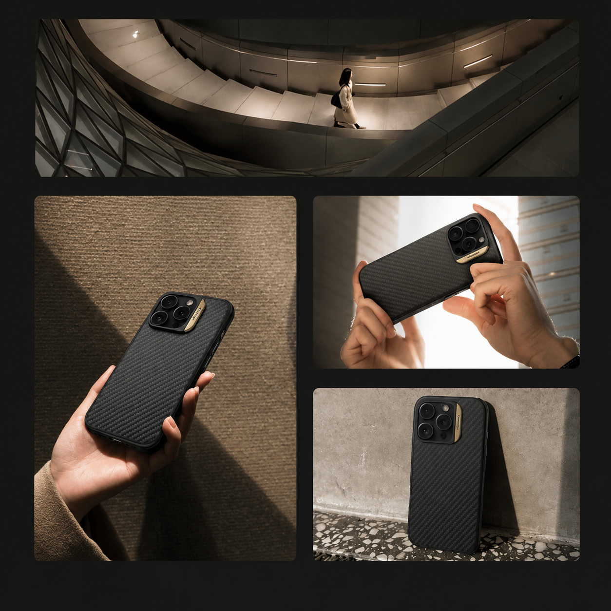 Premium iPhone Case MagSafe Compatible Aramid Fiber TPU Cover Metal Camera Protection Shockproof Anti Fingerprint Non Slip Grip Full Coverage Design