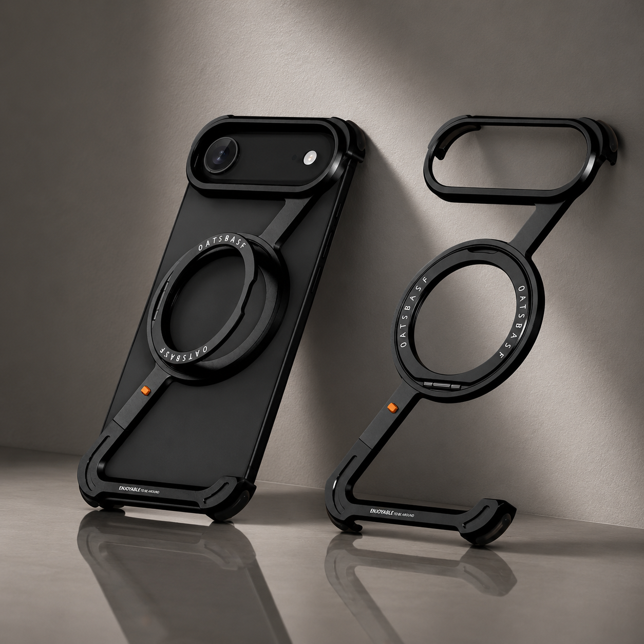 Premium iPhone Case MagSafe Compatible Aviation Aluminum Bumper with Rotatable Stand, Air Cushion Protection, Secure Grip and Shockproof Designs