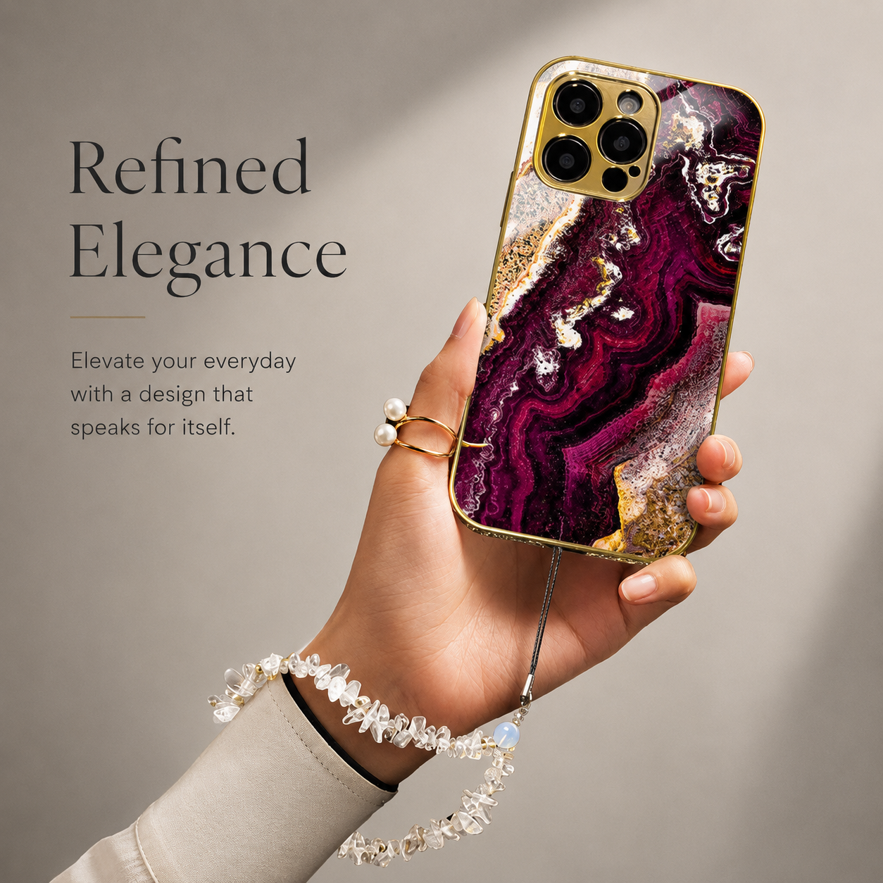 Premium iPhone Case MagSafe Compatible Black Marble Texture Protective Cover Camera Lens Protection Shockproof Gold Edge 3D Grip Slim Design