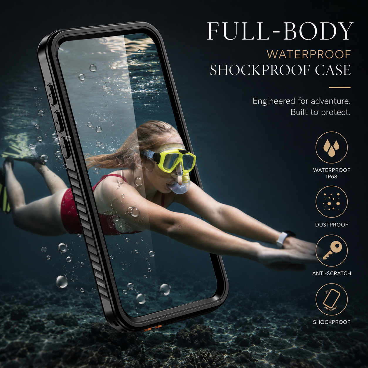 Premium iPhone Case MagSafe Compatible Built In Screen Protection Waterproof Protective Cover Shockproof Full Body Dustproof Design