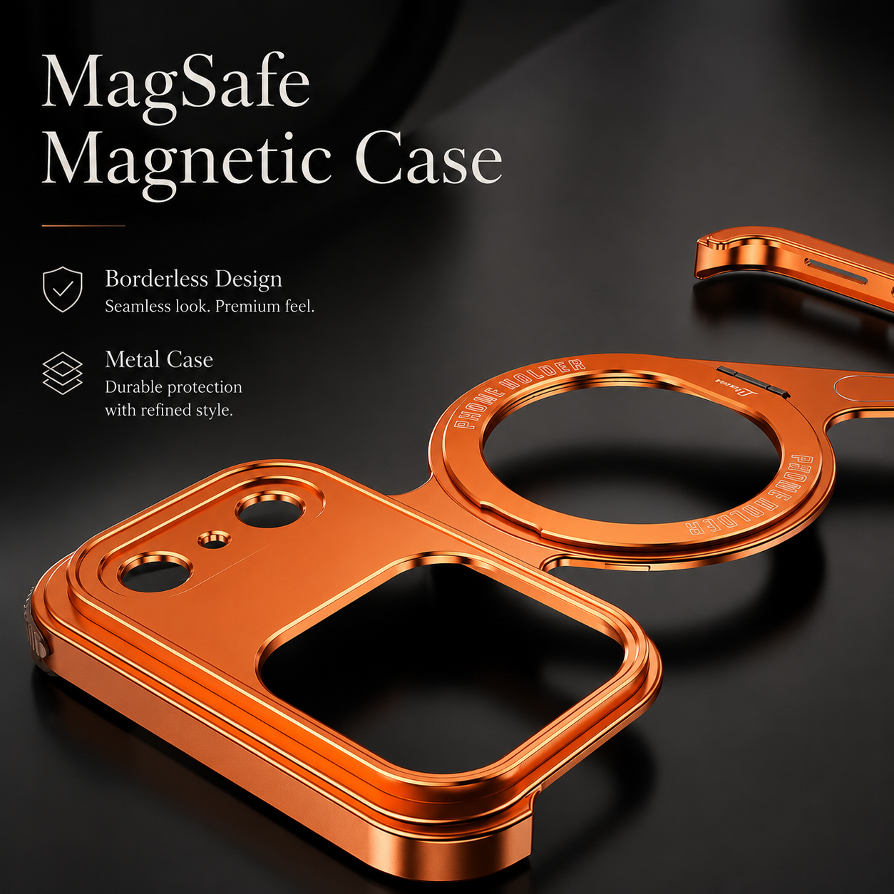 Premium iPhone Case MagSafe Compatible Camera Lens Protection Aluminum Alloy Frameless Magnetic Cover Shockproof Metal Edge Slim Minimal Design