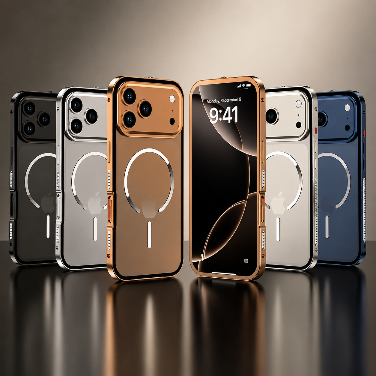 Premium iPhone Case MagSafe Compatible Camera Lens Protection Aluminum Alloy Magnetic Backplate Cover Frosted Anti Fingerprint Full Protection Design