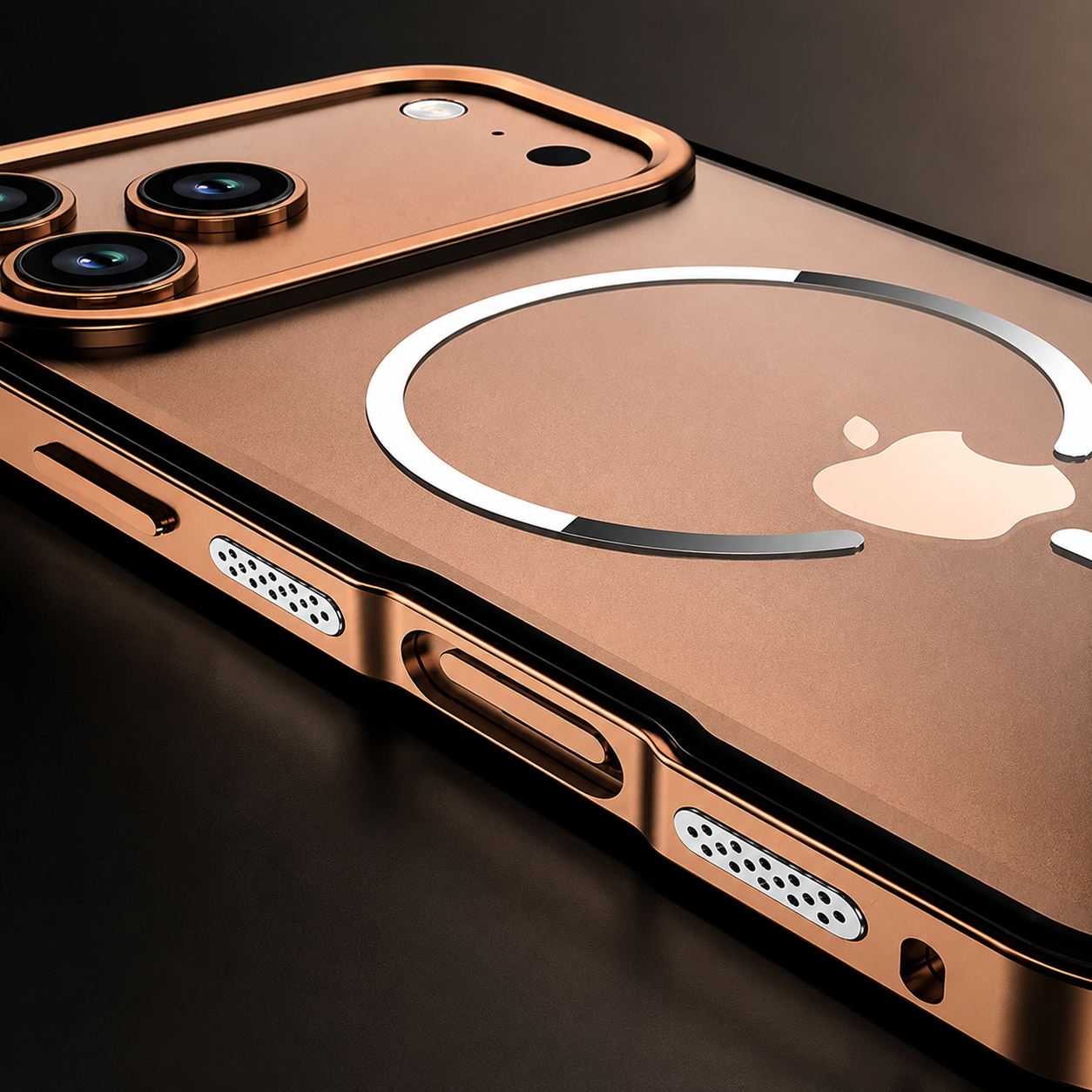 Premium iPhone Case MagSafe Compatible Camera Lens Protection Aluminum Alloy Magnetic Backplate Cover Frosted Anti Fingerprint Full Protection Design