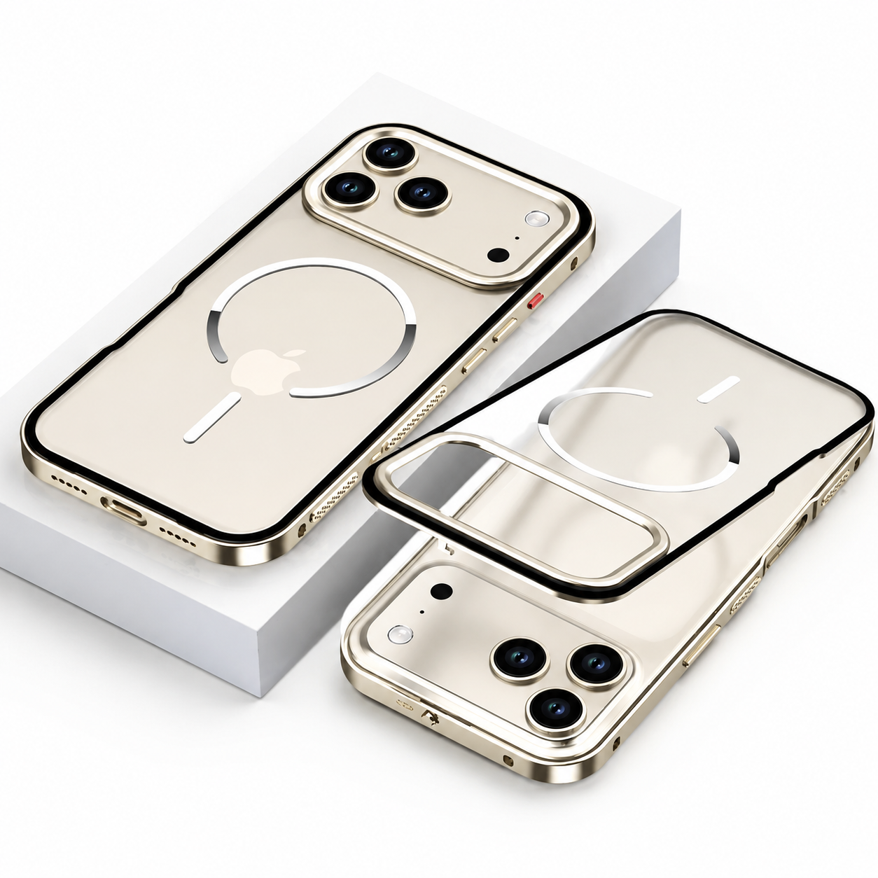 Premium iPhone Case MagSafe Compatible Camera Lens Protection Aluminum Alloy Magnetic Backplate Cover Frosted Anti Fingerprint Full Protection Design