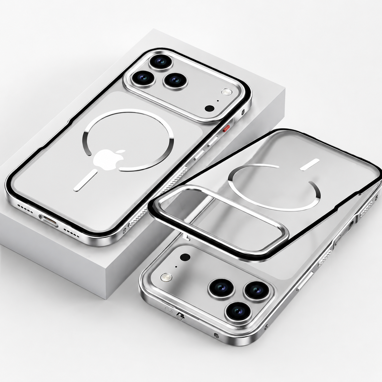 Premium iPhone Case MagSafe Compatible Camera Lens Protection Aluminum Alloy Magnetic Backplate Cover Frosted Anti Fingerprint Full Protection Design