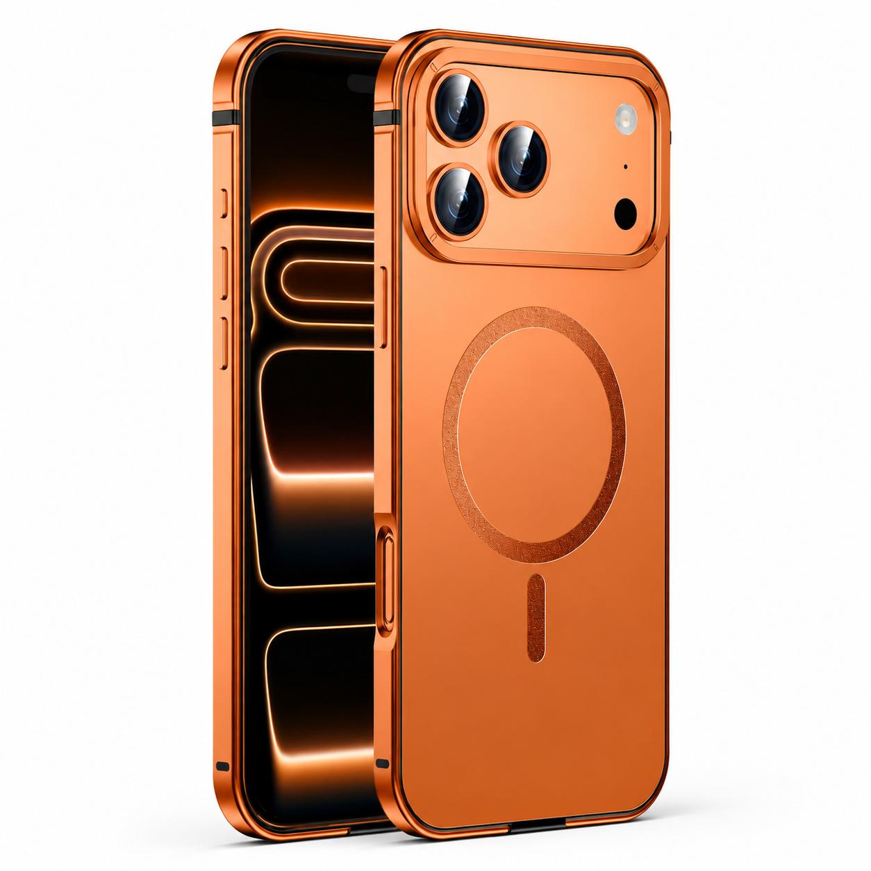 Premium iPhone Case MagSafe Compatible Camera Lens Protection Aluminum Alloy Shockproof Cover Magnetic Glass Guard Anti Scratch Matte Slim Design