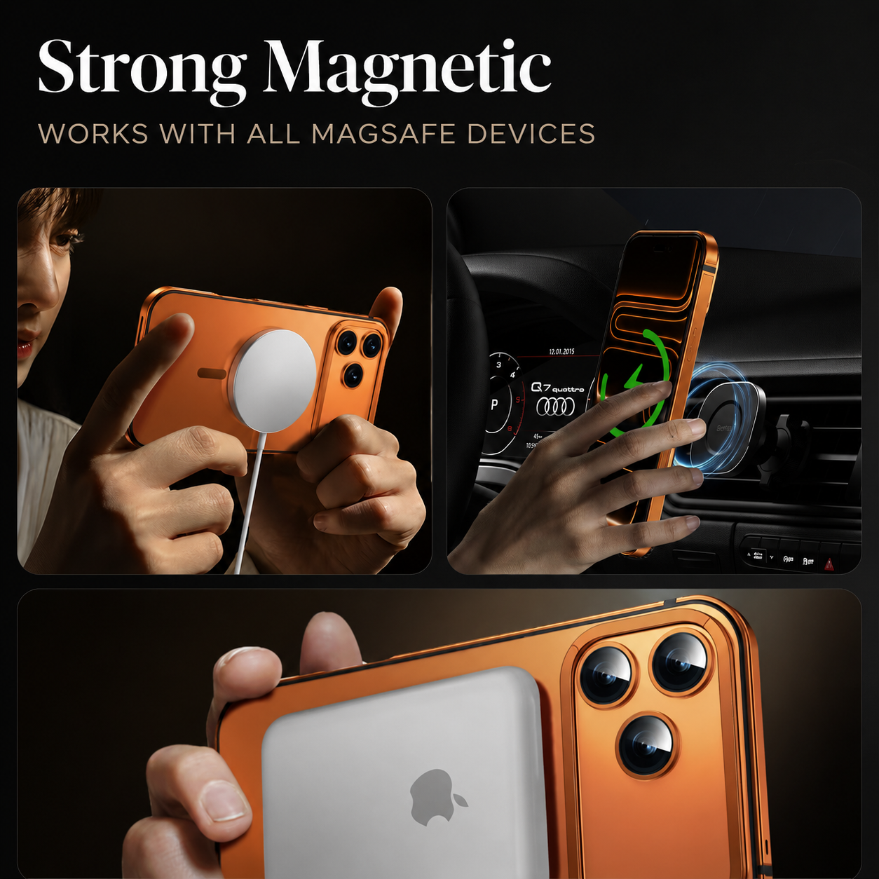 Premium iPhone Case MagSafe Compatible Camera Lens Protection Aluminum Alloy Shockproof Cover Magnetic Glass Guard Anti Scratch Matte Slim Design