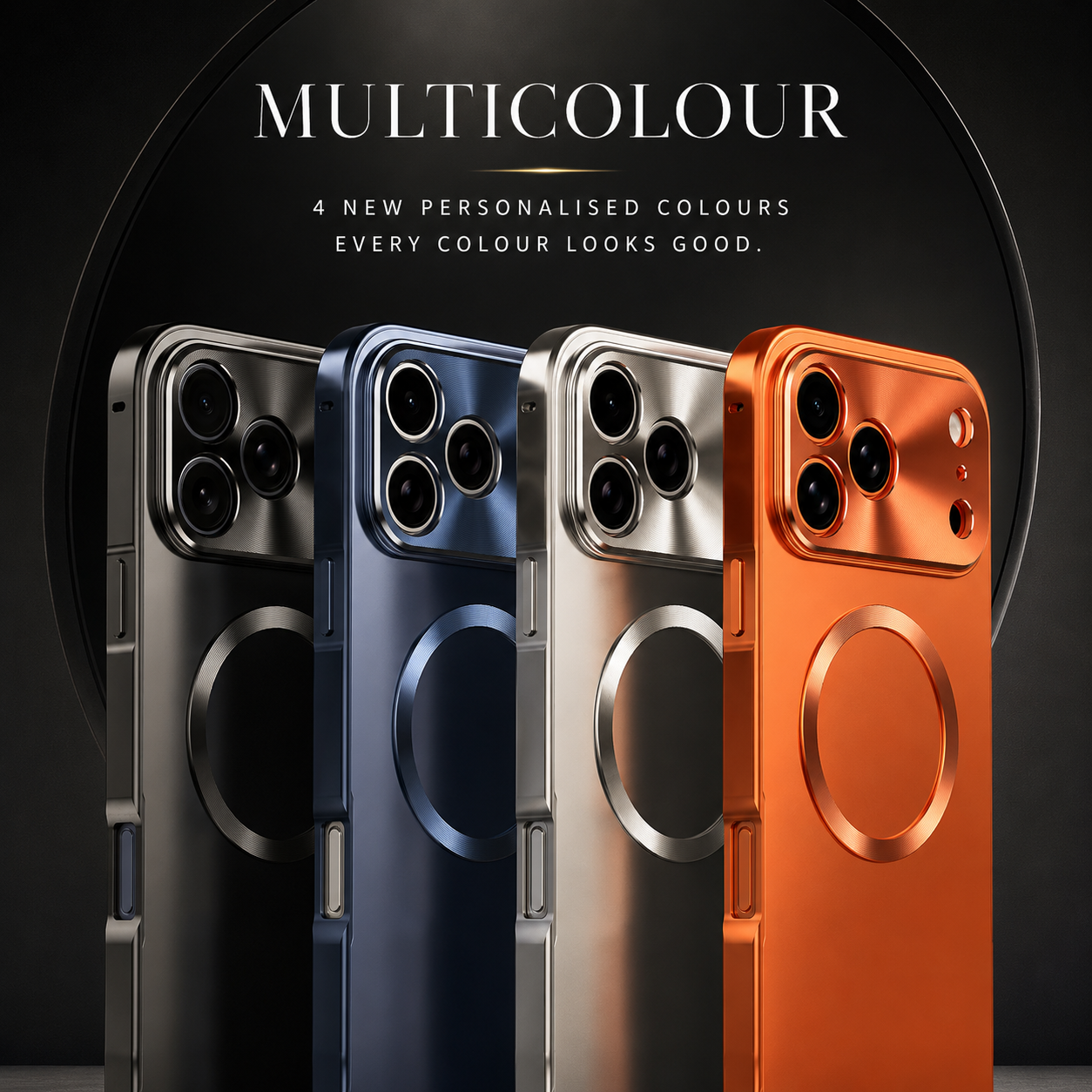 Premium iPhone Case MagSafe Compatible Camera Lens Protection Aluminum Metal Frame Shockproof Protective Cover Anti Fingerprint Frosted Back