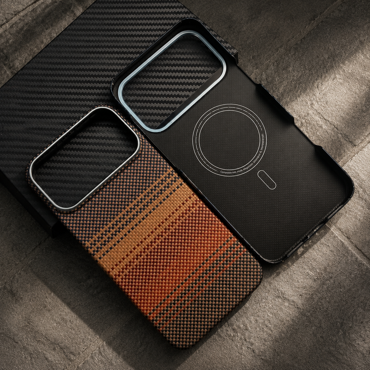 Premium iPhone Case MagSafe Compatible Camera Lens Protection Aramid Carbon Fiber Shockproof Cover Anti Scratch Ultra Thin Wireless Charging Design