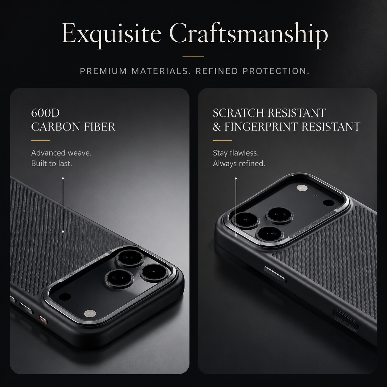 Premium iPhone Case MagSafe Compatible Camera Lens Protection Aramid Fiber Cover Kevlar Texture Shockproof Anti Fingerprint Anti Scratch Lightweight Design