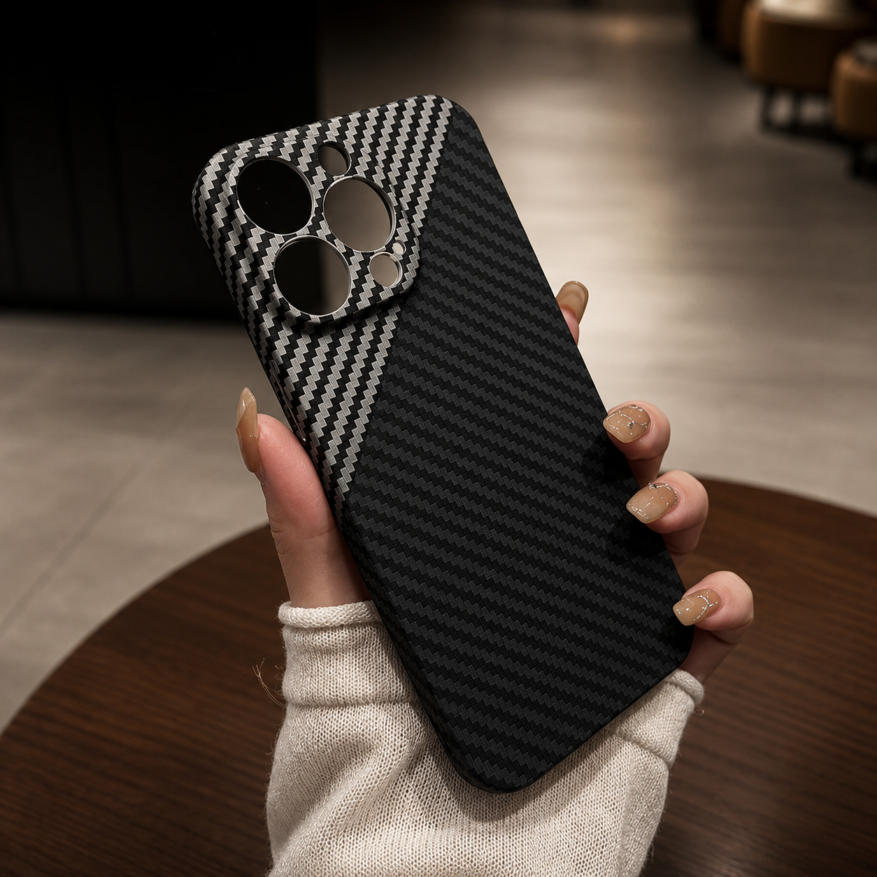 Premium iPhone Case MagSafe Compatible Camera Lens Protection Carbon Fiber Ultra Thin Protective Cover Anti Fingerprint Non Slip Design