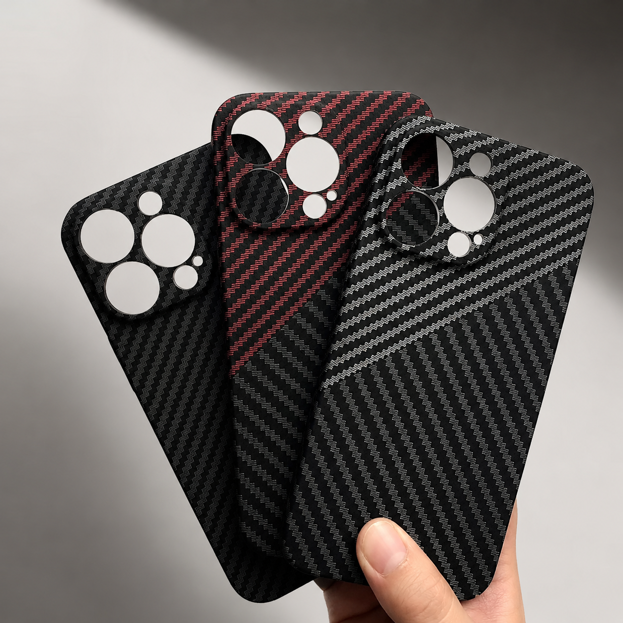 Premium iPhone Case MagSafe Compatible Camera Lens Protection Carbon Fiber Ultra Thin Protective Cover Anti Fingerprint Non Slip Design