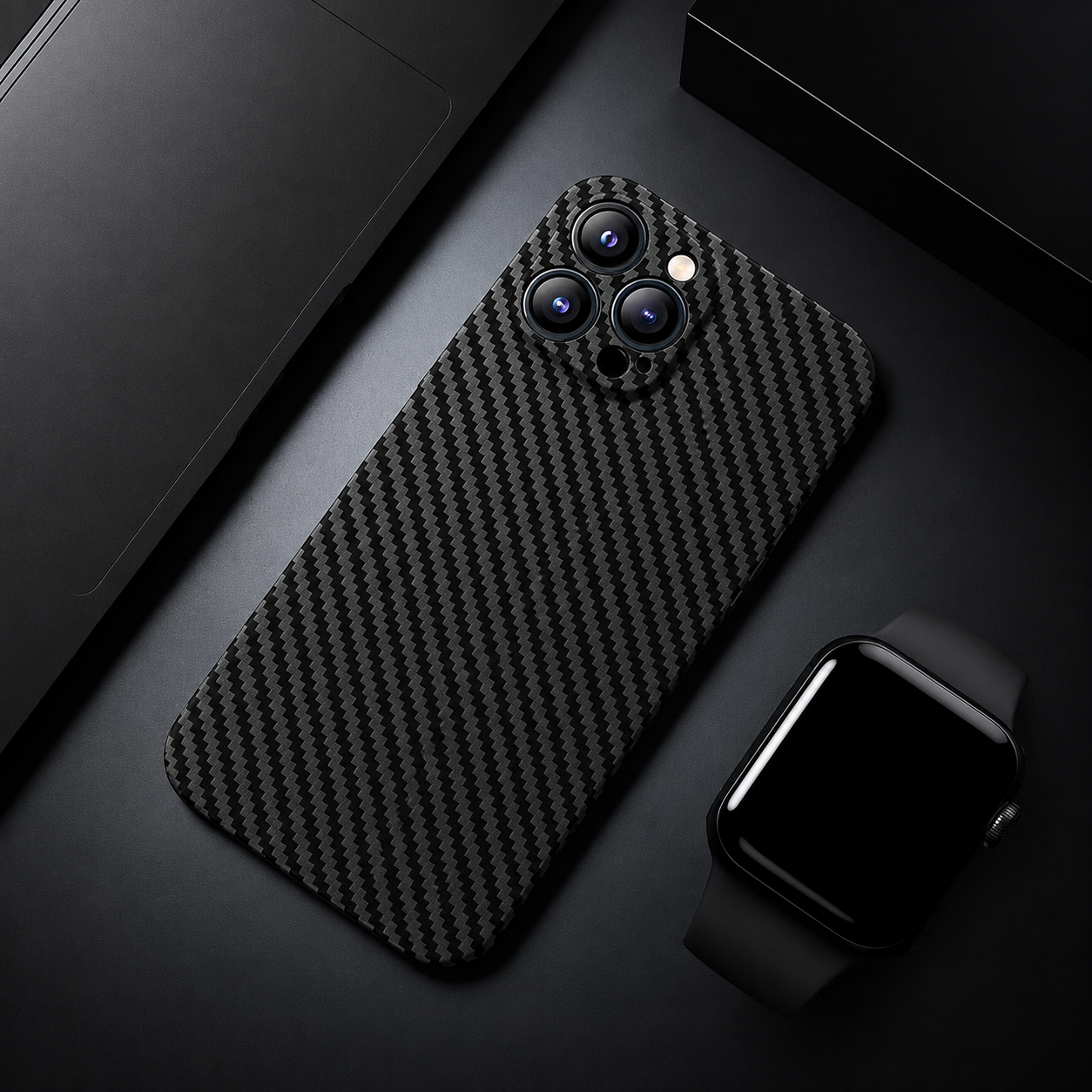 Premium iPhone Case MagSafe Compatible Camera Lens Protection Carbon Fiber Ultra Thin Protective Cover Anti Fingerprint Non Slip Design
