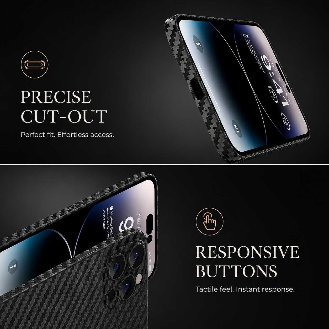 Premium iPhone Case MagSafe Compatible Camera Lens Protection Carbon Fiber Ultra Thin Protective Cover Anti Fingerprint Non Slip Design