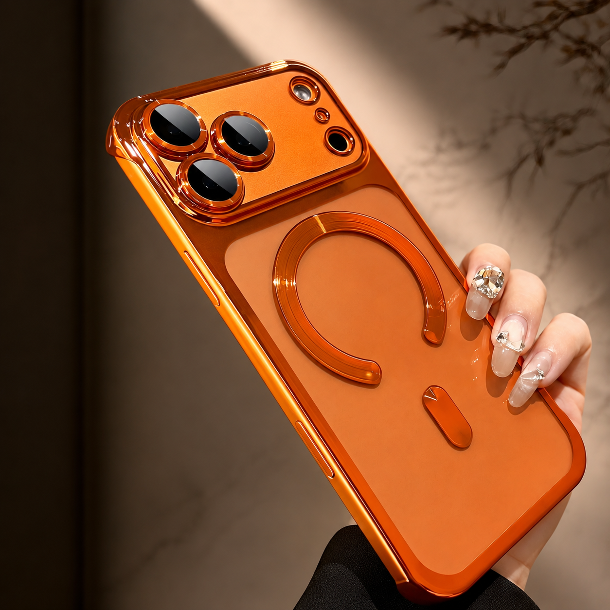 Premium iPhone Case MagSafe Compatible Camera Lens Protection Frameless Transparent PC Cover Anti Scratch Anti Fingerprint Dustproof Slim Design