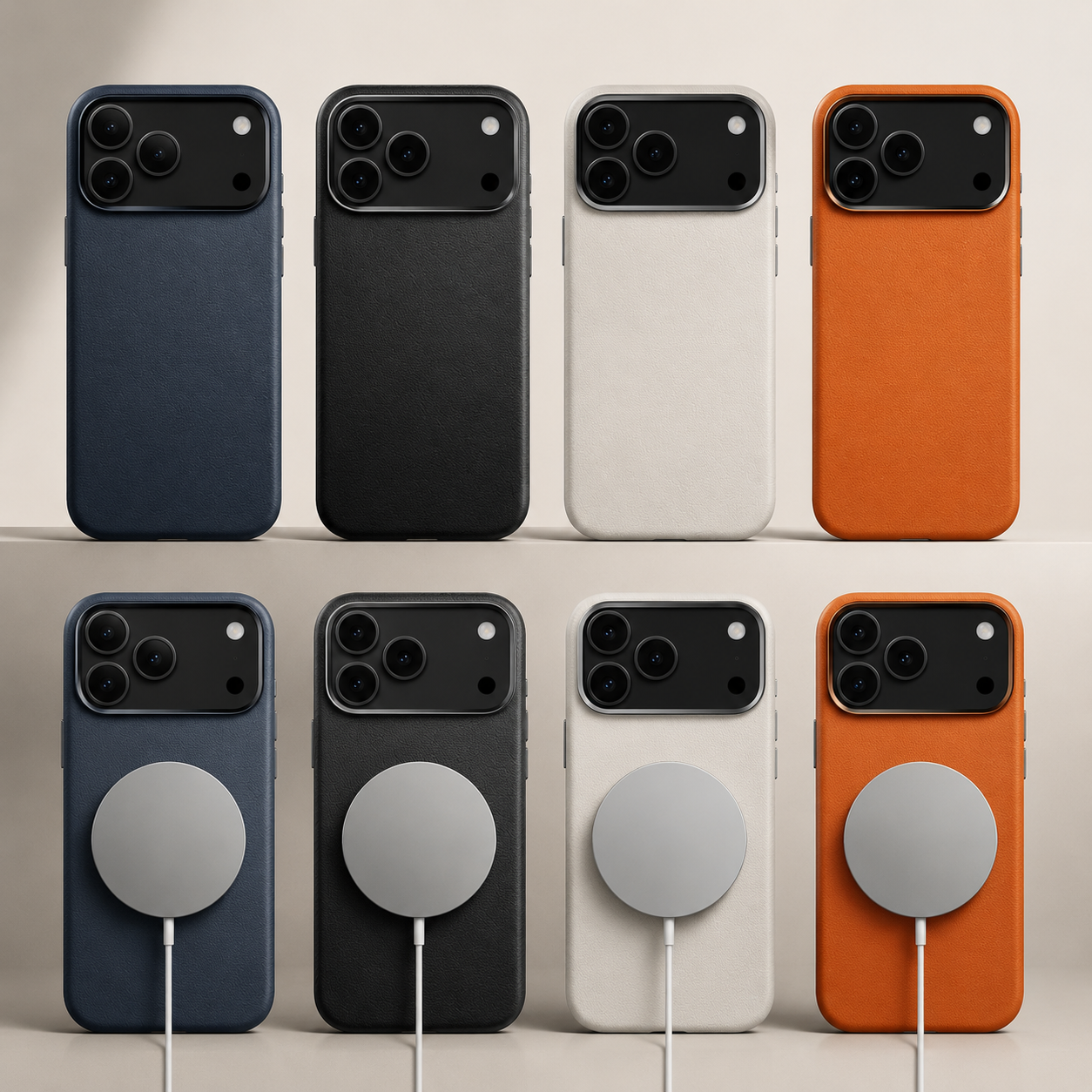 Premium iPhone Case MagSafe Compatible Camera Lens Protection Leather Magnetic Cover Full Protection Artificial Leather Anti Fingerprint Wireless Charging Design