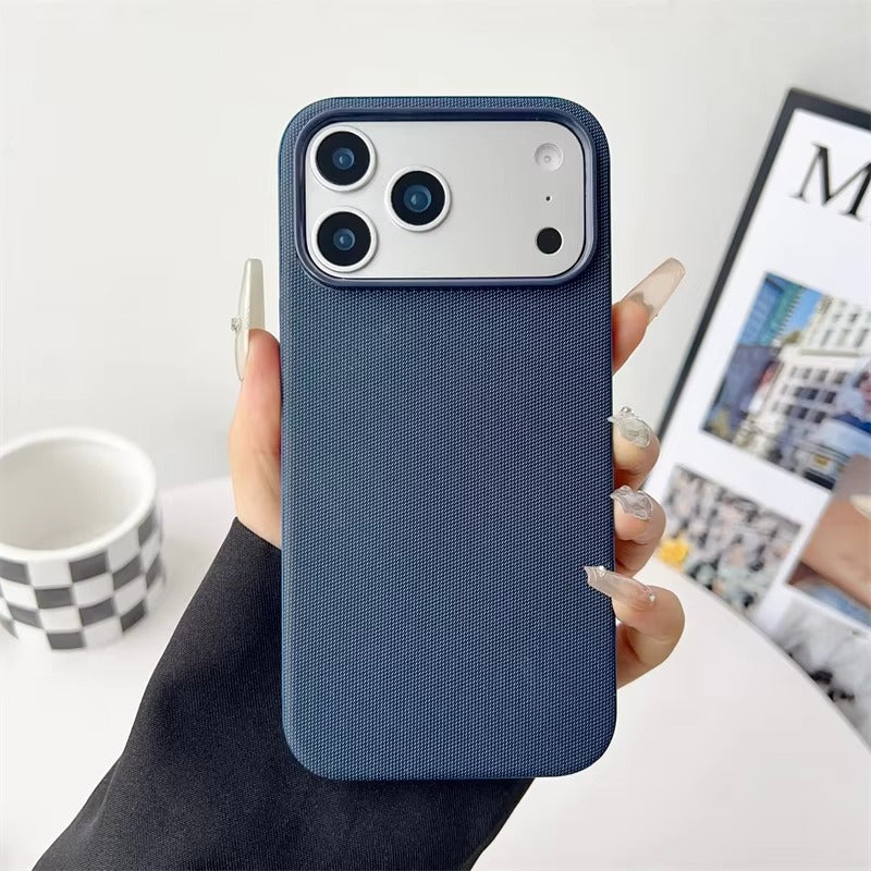 Premium iPhone Case MagSafe Compatible Camera Lens Protection Magnetic Business Cover Polyester Fiber Full Coverage Wireless Charging Design