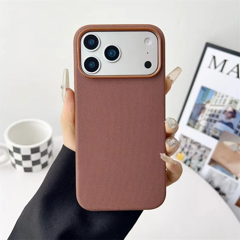 Premium iPhone Case MagSafe Compatible Camera Lens Protection Magnetic Business Cover Polyester Fiber Full Coverage Wireless Charging Design