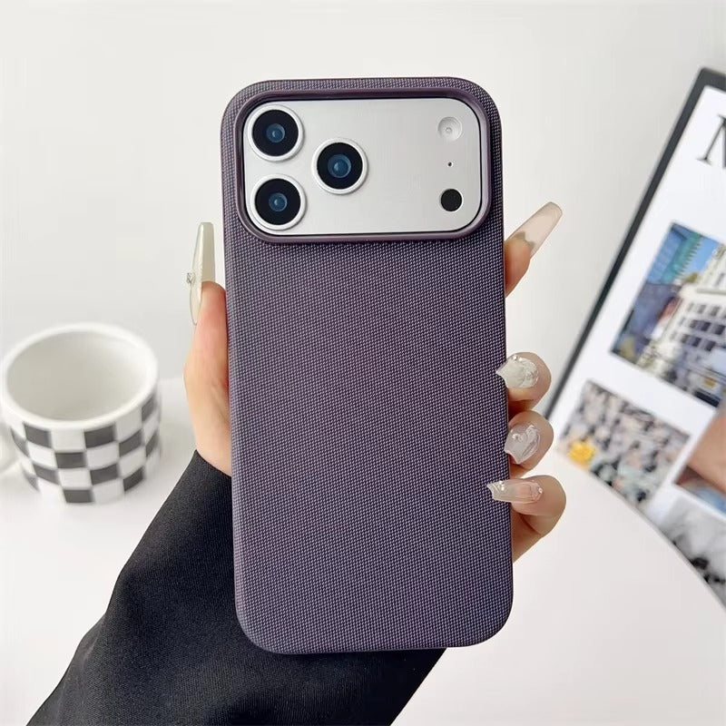 Premium iPhone Case MagSafe Compatible Camera Lens Protection Magnetic Business Cover Polyester Fiber Full Coverage Wireless Charging Design