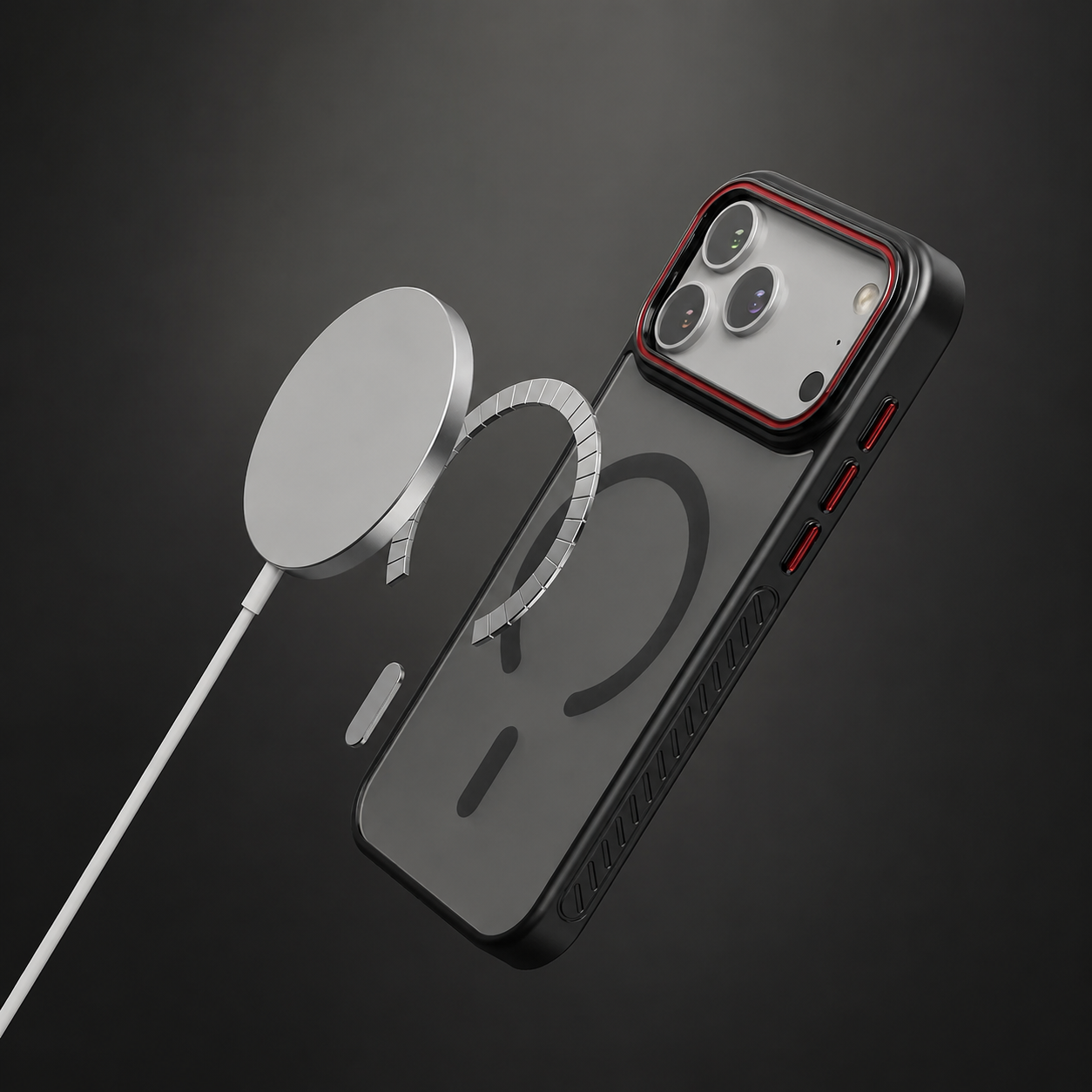 Premium iPhone Case MagSafe Compatible Camera Lens Protection Matte Transparent Cover Shockproof PC TPU Hybrid Design Anti Fingerprint Wireless Charging