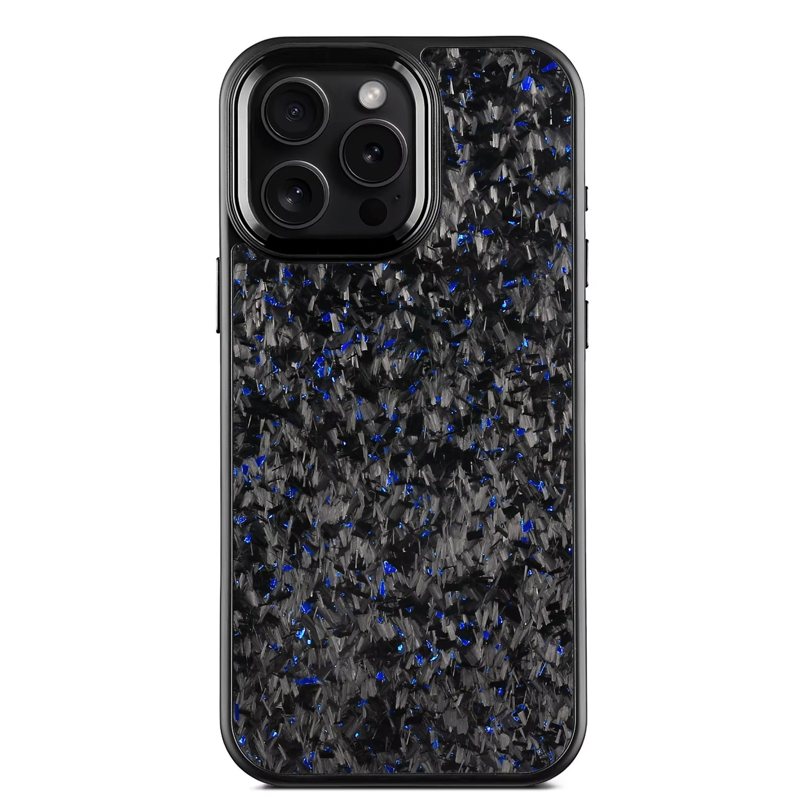 Premium iPhone Case MagSafe Compatible Camera Lens Protection Real Forged Carbon Fiber Cover Shockproof Dual Layer Full Coverage Metal Button Design