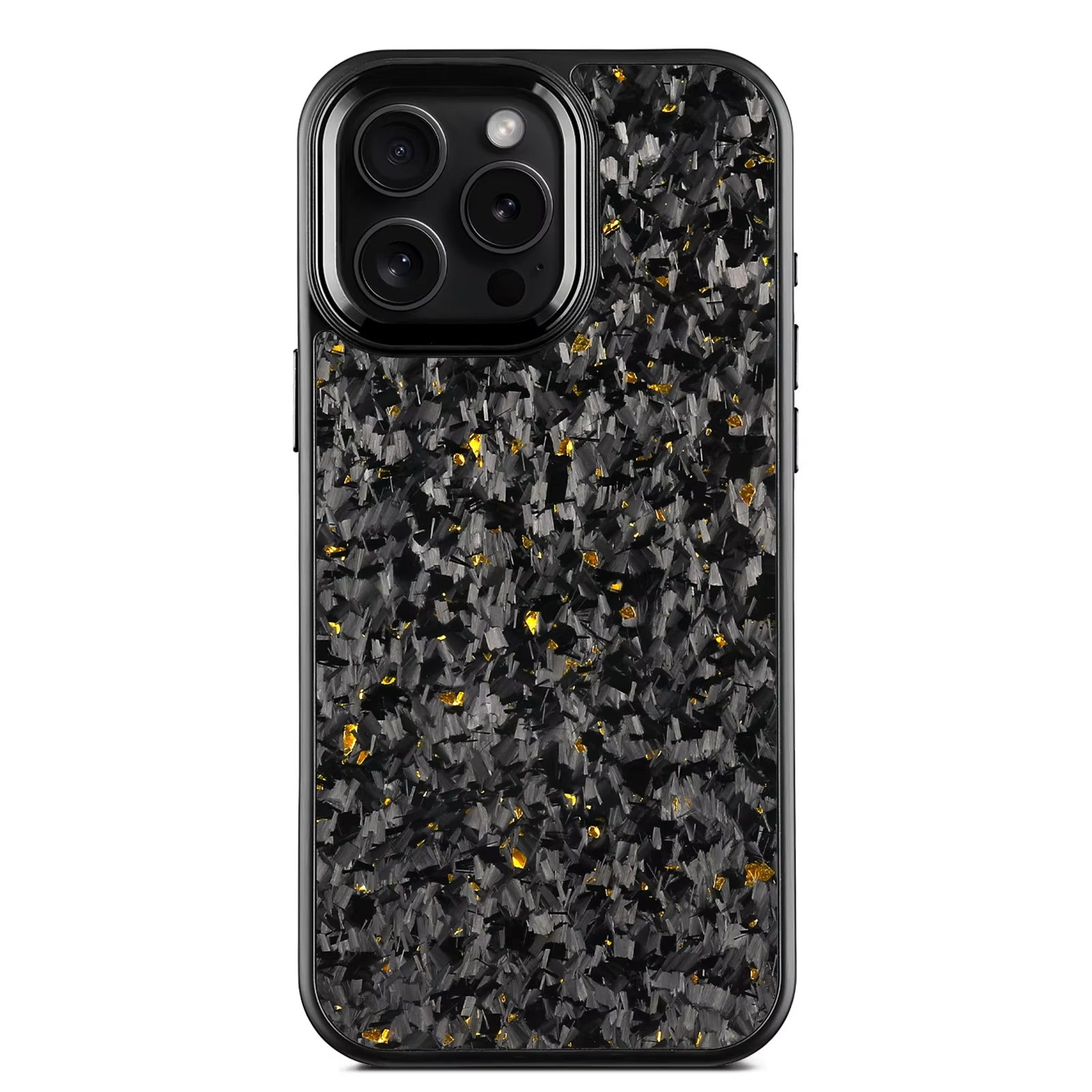 Premium iPhone Case MagSafe Compatible Camera Lens Protection Real Forged Carbon Fiber Cover Shockproof Dual Layer Full Coverage Metal Button Design