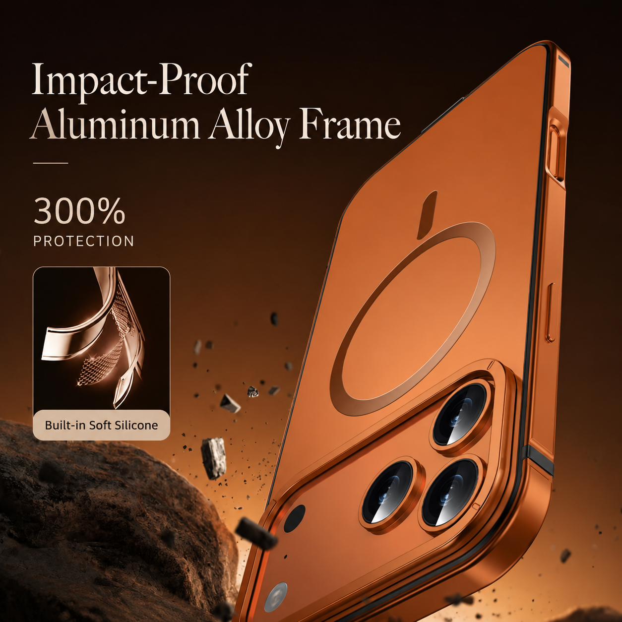 Premium iPhone Case MagSafe Compatible Camera Lens Protection Shockproof Cover Aluminum Alloy Magnetic Glass Wireless Charging Anti Scratch Matte Design