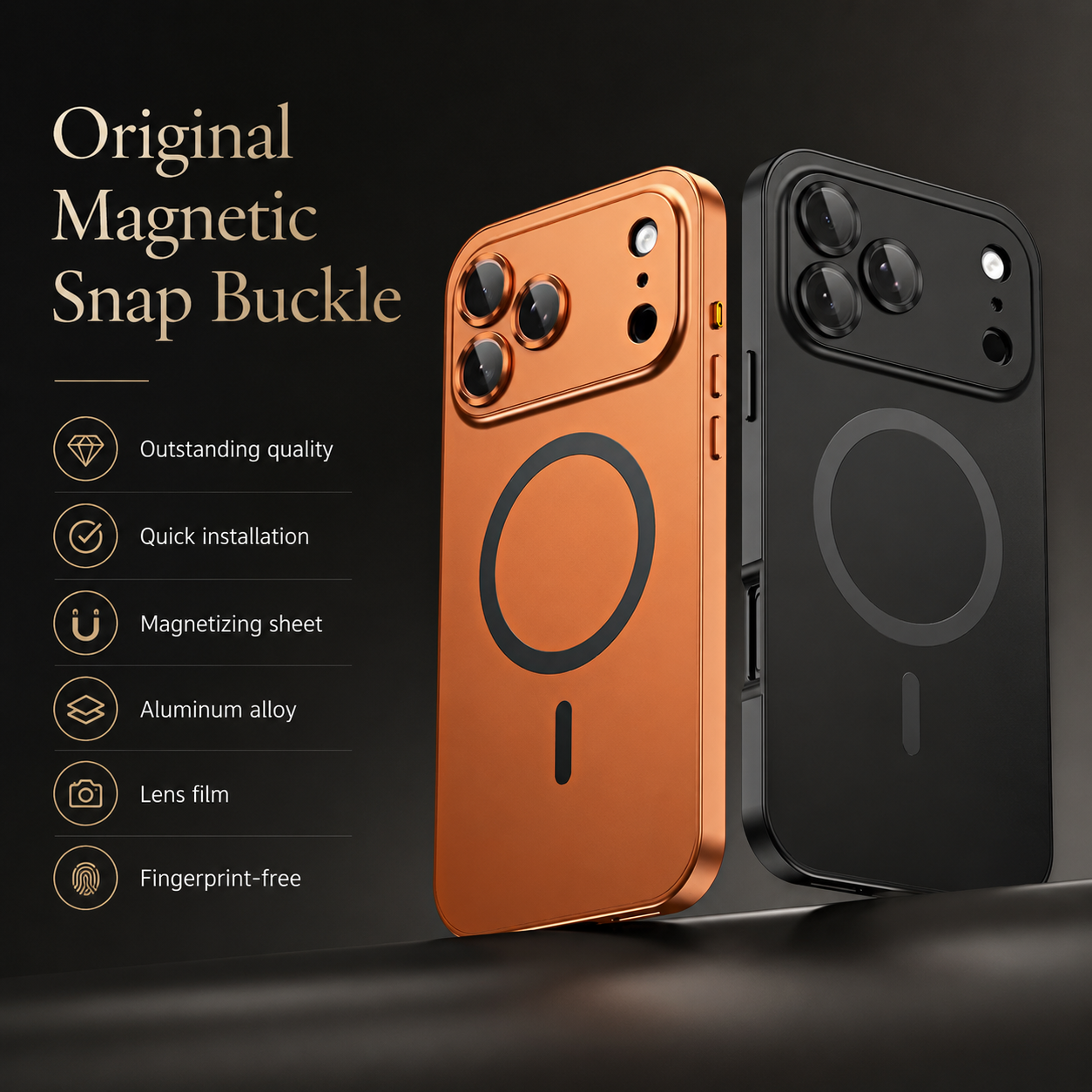 Premium iPhone Case MagSafe Compatible Camera Lens Protection Shockproof Cover Aluminum Alloy Magnetic Wireless Charging Full Coverage Matte Anti Fingerprint Design