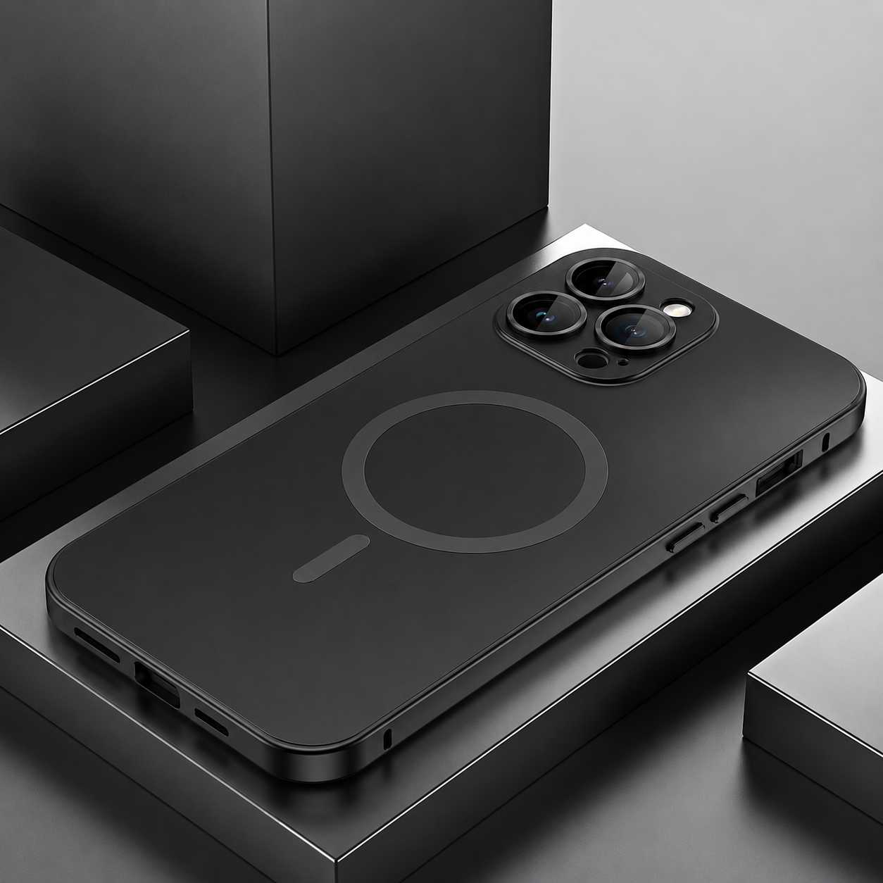 Premium iPhone Case MagSafe Compatible Camera Lens Protection Shockproof Cover Aluminum Alloy Magnetic Wireless Charging Full Coverage Matte Anti Fingerprint Design