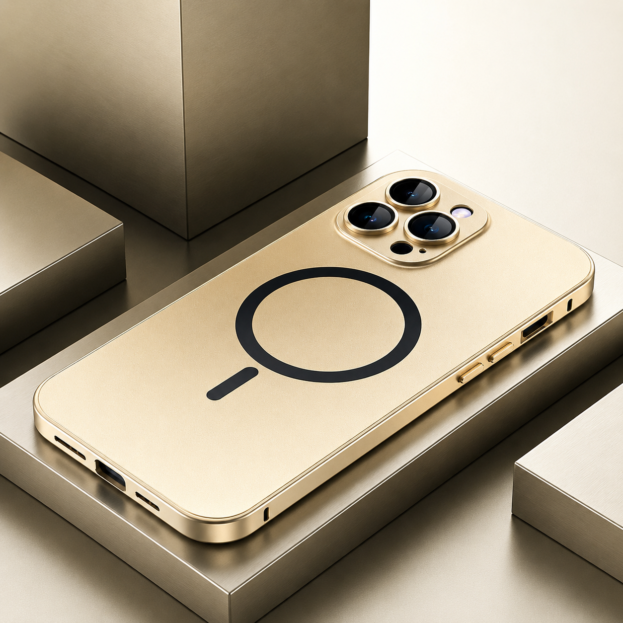 Premium iPhone Case MagSafe Compatible Camera Lens Protection Shockproof Cover Aluminum Alloy Magnetic Wireless Charging Full Coverage Matte Anti Fingerprint Design