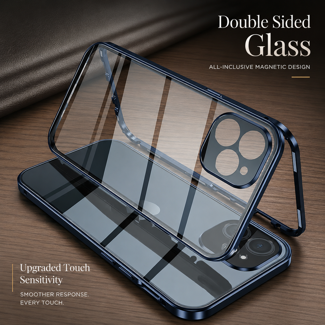 Premium iPhone Case MagSafe Compatible Camera Lens Protection Shockproof Cover Double Sided Magnetic Glass Aluminum Alloy Frame Full Protection Design