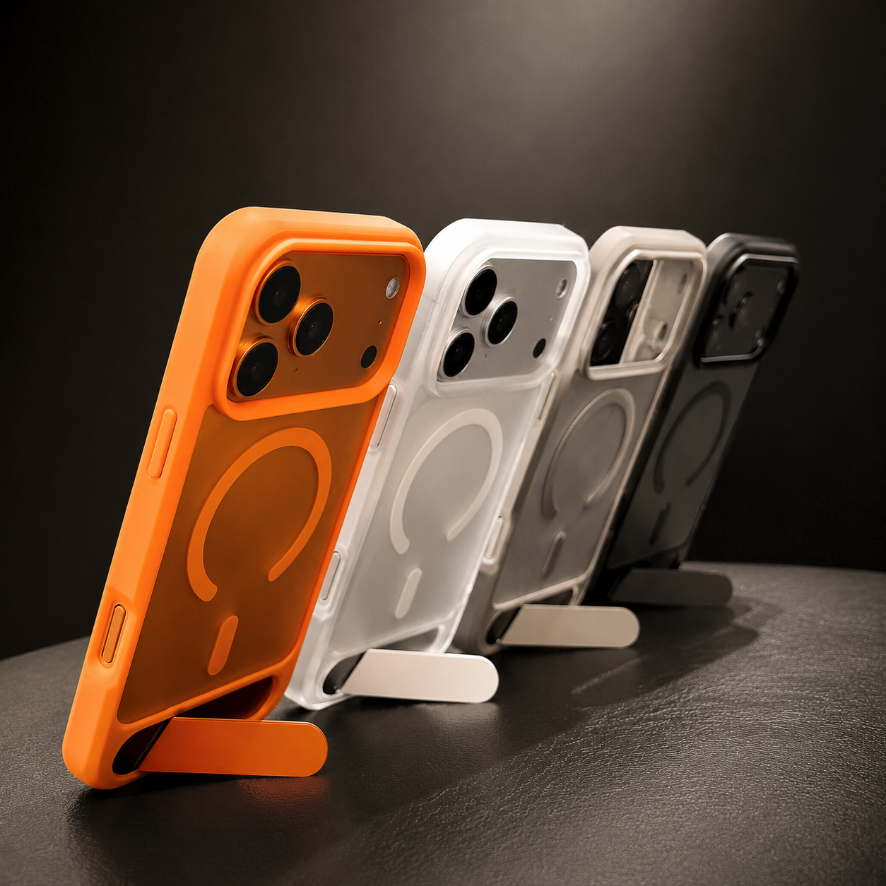 Premium iPhone Case MagSafe Compatible Camera Lens Protection Shockproof Cover Foldable Stand Holder Magnetic Wireless Charging Anti Fingerprint Design