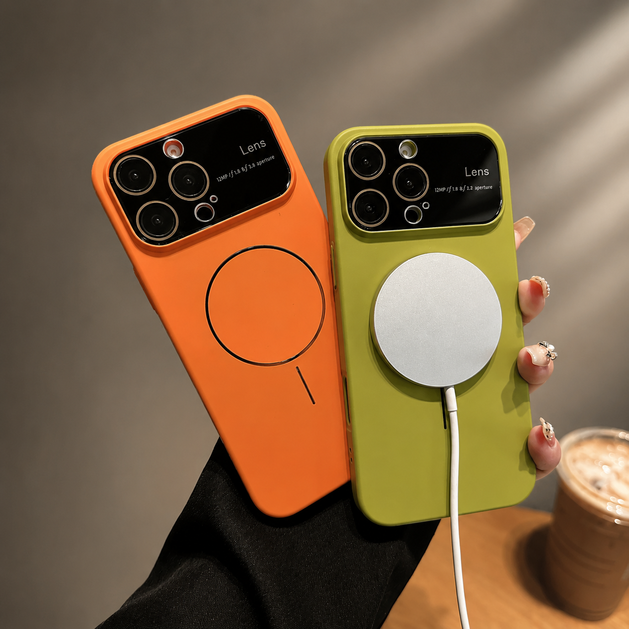 Premium iPhone Case MagSafe Compatible Camera Lens Protection Shockproof Cover Matte Magnetic PC Design Anti Fingerprint Dustproof Non Slip Protection