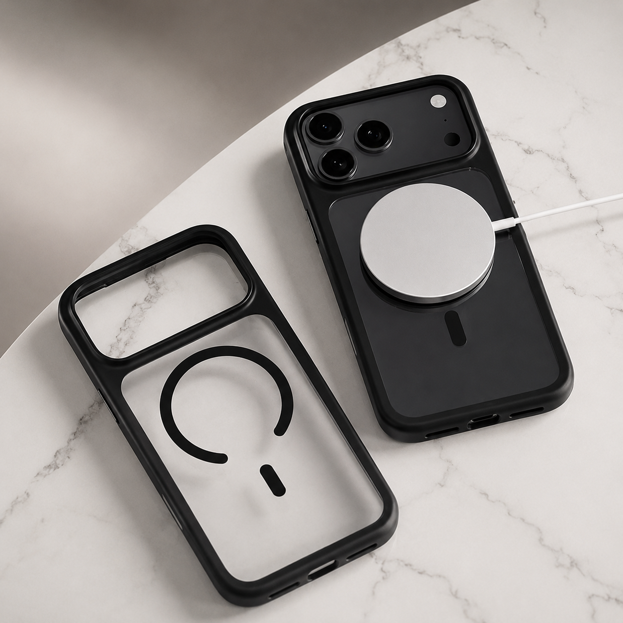 Premium iPhone Case MagSafe Compatible Camera Lens Protection Shockproof Cover TPU PC Magnetic Wireless Charging Anti Fingerprint Matte Design