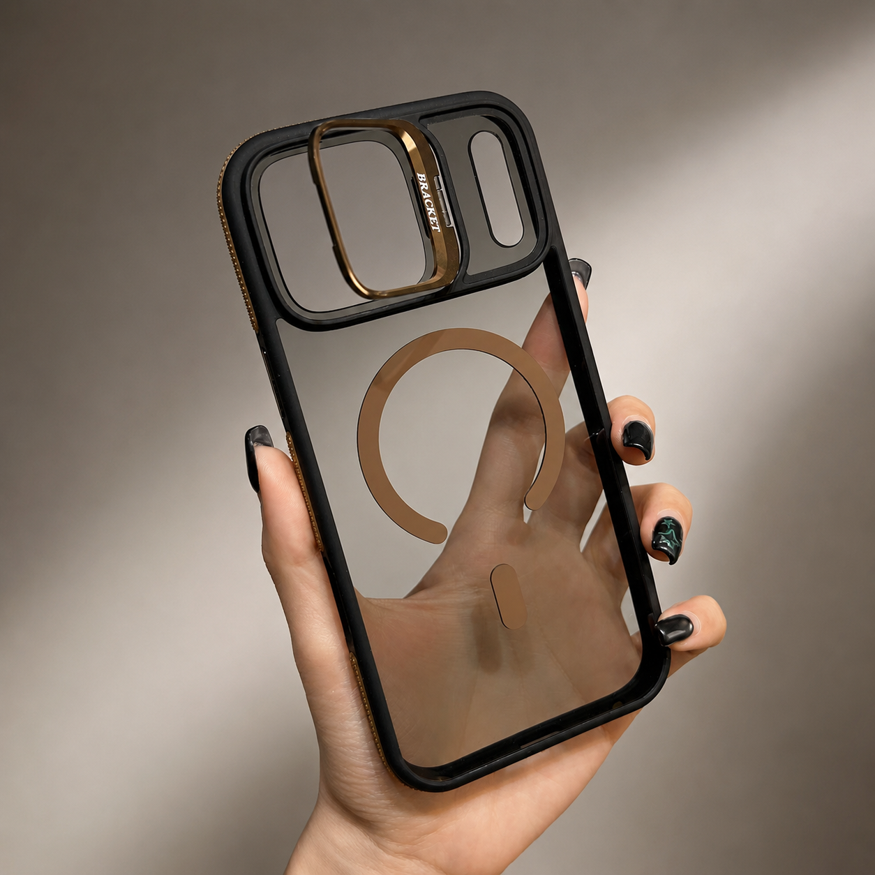 Premium iPhone Case MagSafe Compatible Camera Lens Protection Shockproof Cover Transparent Matte Magnetic Kickstand Wireless Charging Armor Design