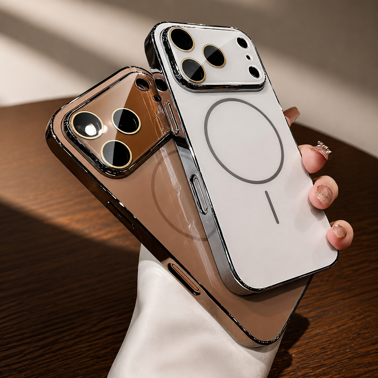 Premium iPhone Case MagSafe Compatible Camera Lens Protection Shockproof Hard PC Cover Tempered Glass Guard Anti Fingerprint Wireless Charging Design
